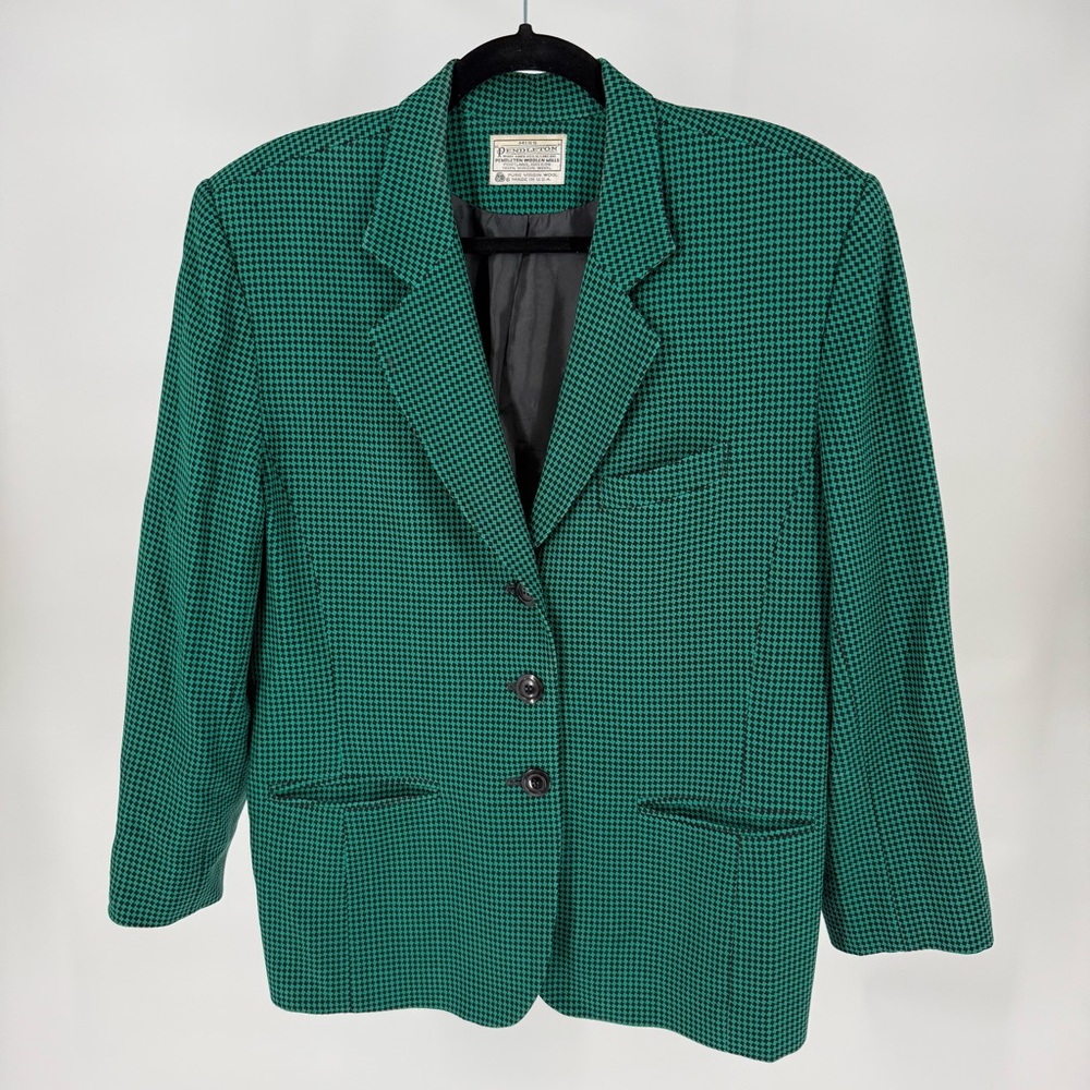 Vintage Pendleton Virgin Wool Blazer Tailored Jacket Workwear USA 14 Career Job